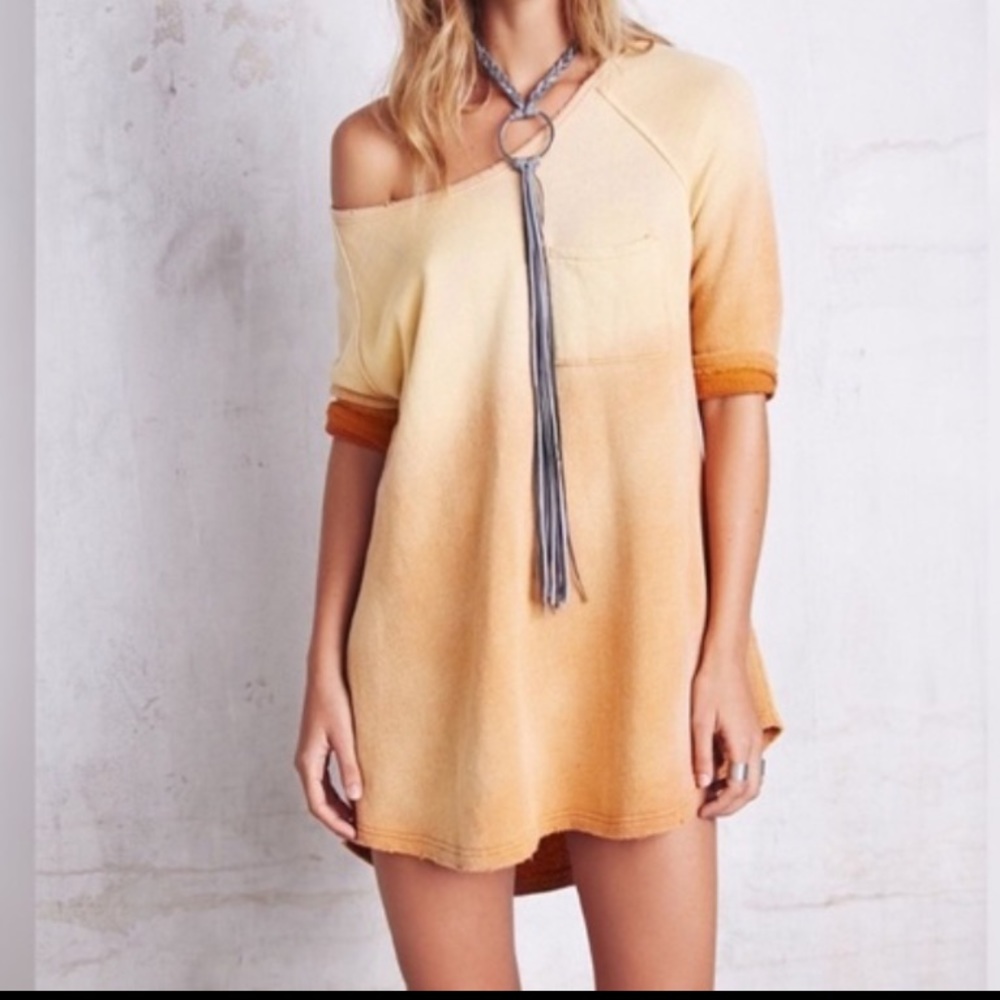 FREE PEOPLE Tanna Peached Out Bliss Boho Tunic Top Ombre